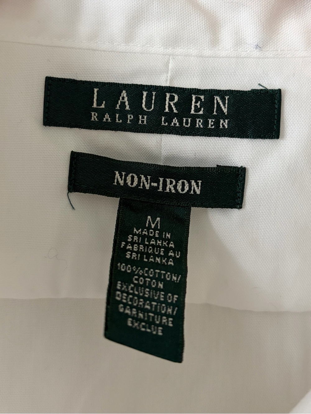Lauren Ralph Lauren White Non-Iron Cotton Button Down Shirt Sz M - Picture 5 of 8